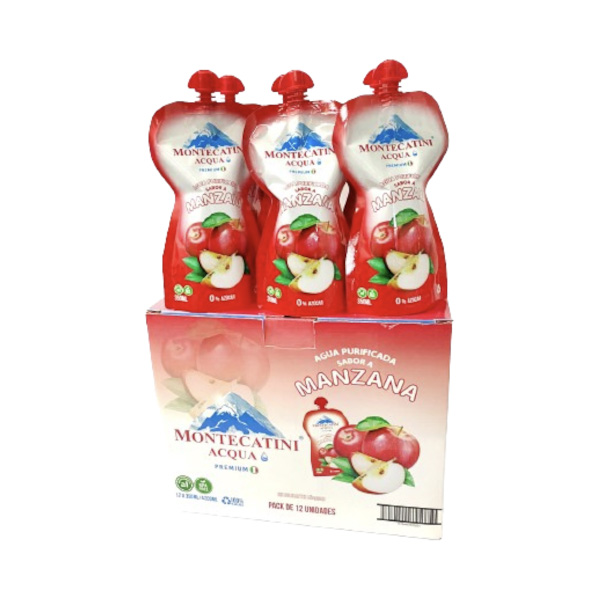 Doypack Agua Premium Sabor Manzana Caja 12 uni x 350ml